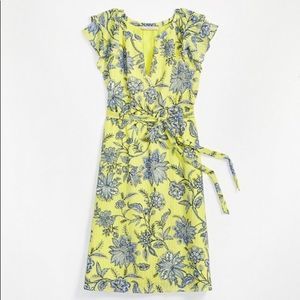 LOFT trellis ruffle sleeve garden dress